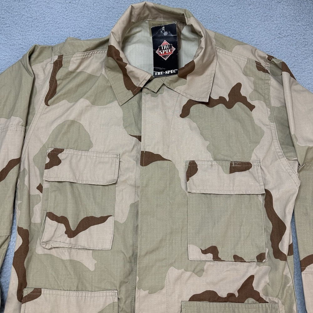 Tru-Spec BDU Jacket Camo Shirt Jacket Mens Medium Cargo Military Rip Stop Desert